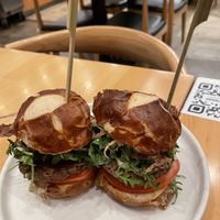 Pretzel Sliders made with Impossible meat at The Yasai - Convoy in San Diego