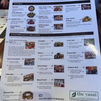 Menu at The Yasai - Convoy in San Diego