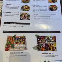 Menu at The Yasai - Convoy in San Diego