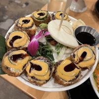 course 1 bao course 2 stressed out roll  at The Yasai - Convoy in San Diego