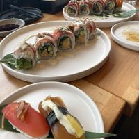 Nigiri pair, West Coast roll, and Heathens roll at The Yasai - Convoy in San Diego