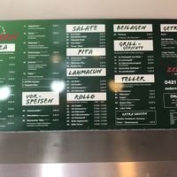 Menu at Zedern Imbiss Neustadt in Bremen