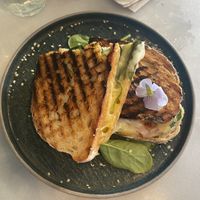 Vegan pesto toastie  at Wolfox in Brighton