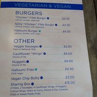 Veg/vegan menu at Infinity Fish Bar & Grill in Portrush