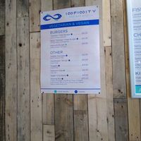Vegan menu at Infinity Fish Bar & Grill in Portrush