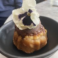 Pineapple upside down cake with choc gelato  at Gracias Madre in Newport Beach