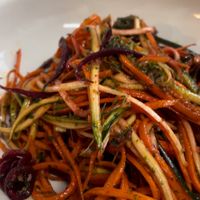 Raw vegan zoodles with pesto  at Peace n Loaf in Cayey