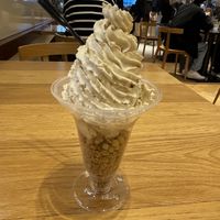 Soy ice cream in a cup rather than cone  at Futaba Fruits Parlor in Nagoya