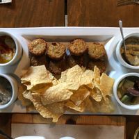 Falafel with corn chips instead of pita and extra hummus instead of tzatziki to make it vegan  at Los Indios Bravos in Boracay