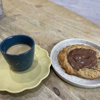 Espresso and cookie    at Cabane du 12 in Nice