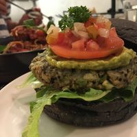 Broccoli Quinoa Charcoal Burger - why is nothing hot tho? at Broccoli Revolution - Charoenkrung in Bangkok