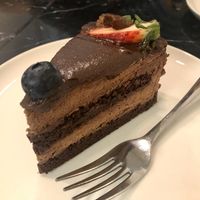 Chocolate Mousse Cake - not v/ complex in texture or taste, much sweetness at Broccoli Revolution - Charoenkrung in Bangkok