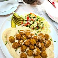 Falafel and hummus at Falafel Sababa in Berlin