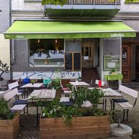 Outside of Falafel Sababa at Falafel Sababa in Berlin