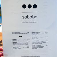 Menu page at Falafel Sababa at Falafel Sababa in Berlin