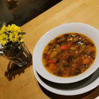 Vegetable soup at Falafel Sababa in Berlin