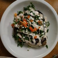 Grilled eggplant at Falafel Sababa in Berlin