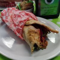 Falafel wrap! at The Good Lands Cafe in Winnipeg