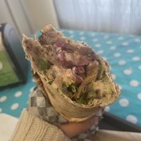 Shawarma qrap  at The Good Lands Cafe in Winnipeg