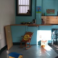 With a cute kids’ corner. at The Good Lands Cafe in Winnipeg