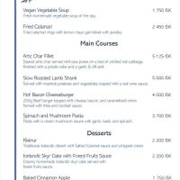 Menu. The vegetable soup and baked apple were both vegan at Adventure Hotel Hof in Hof