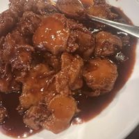 Orange mock chicken  #Veganuary at Crouching Tiger in Redwood City
