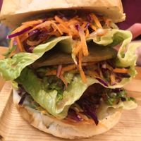 Vegan burger at Buddha Belly in Ninh Binh