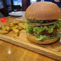Vegan burger  at Buddha Belly in Ninh Binh