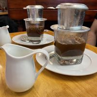 Vietnamese coffee with soya milk  at Buddha Belly in Ninh Binh