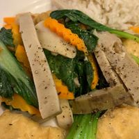 Fried tofu with vegetables  at Buddha Belly in Ninh Binh
