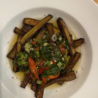 Grilled Eggplant w/ Spring Onion Oil #Veganuary at Buddha Belly in Ninh Binh
