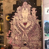 Some wall art😄 at Buddha Belly in Ninh Binh