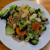 Stir fried yellow noodles at Buddha Belly in Ninh Binh