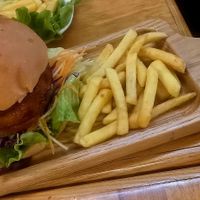 Vegan burger at Buddha Belly in Ninh Binh