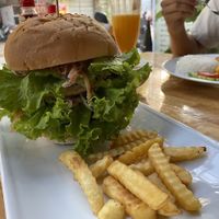 Vegan burger at Buddha Belly in Ninh Binh