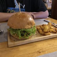 Veggie burger  at Buddha Belly in Ninh Binh