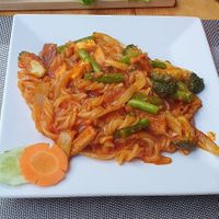 Vegetarian pasta at Buddha Belly in Ninh Binh