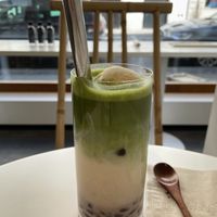 Matcha latte with ice cream  at Soi & Co in Berlin