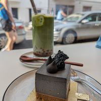 Black sesame cheesecake at Soi & Co in Berlin