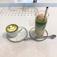 Matcha cappuccino and matcha affogato   at Soi & Co in Berlin
