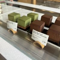 Tofu cheese cakes. Chocolate & Matcha   at Soi & Co in Berlin