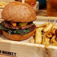 Beyond burger with chips! at Burger Market in Budapest