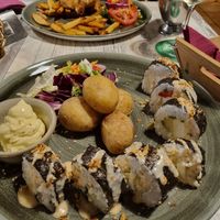 Vegan sushi with Canadian potatoes 😋 at Sassi's in Lanzarote