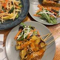 Seitan skewers and Papaya salad   at Madame K's Vegan- CBD in Melbourne