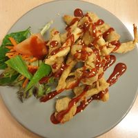 Hot crispy chikn $12.90 at Madame K's Vegan- CBD in Melbourne