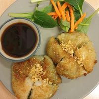 Chive dumpling $8.90 at Madame K's Vegan- CBD in Melbourne