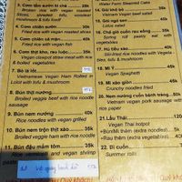 Menu at Pham Hong Phuoc in Ho Chi Minh City