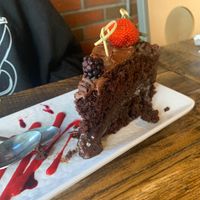 Chocolate cake  at Red Lentil in Watertown