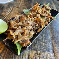 Oyster mushroom calamari at Red Lentil in Watertown