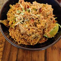 Thai peanut noodle salad at Red Lentil in Watertown